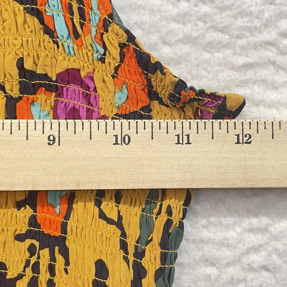 Haute Hippie Shirt Womens XS Yellow Boho Paisley Printed Sleeveless Halter New - Picture 10 of 12